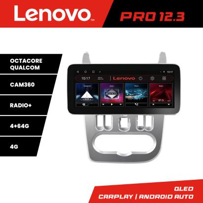 Navigatie Lenovo PRO 12.3 QLED 4G pentru Dacia Duster 2010-2012