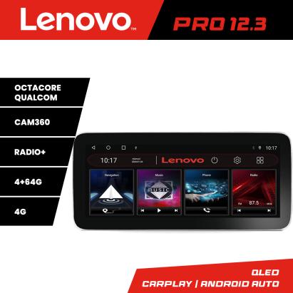 Navigație auto universală Lenovo PRO 12.3 inch QLED, 4GB RAM, 64GB, 4G