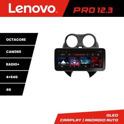 Navigație Nissan Micra 2010-2014 Lenovo PRO 12.3 QLED 4GB+64GB 4G GPS