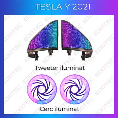 Lumini ambientale RGB pentru Tesla Model Y 2021 cu tweeter iluminat