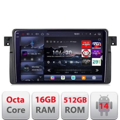 Navigatie BMW Seria 3 E46 1998-2005 QLED 2K Android 16+512GB