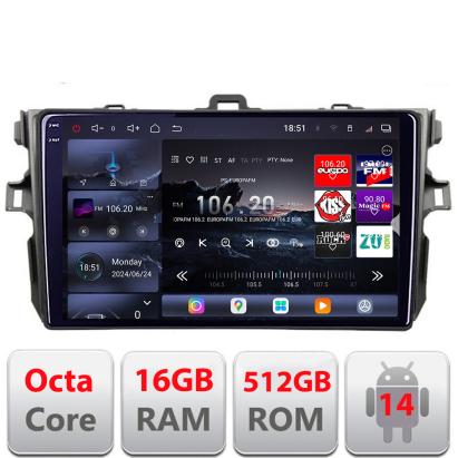 Navigatie Toyota Corolla 2007-2013 Edotec QLED 2K Android 14, 16GB RAM, 512GB