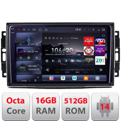 Navigatie Chrysler Jeep Edotec Kit-202 8 core QLED 2K 16+512GB 360 Android Waze USB Navigatie Internet Youtube Radio v1