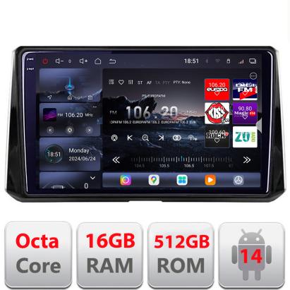 Navigație Toyota Corolla 2019+ Edotec QLED 2K, 16GB RAM, 512GB, 360