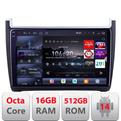 Navigatie Android VW Polo 2014+ Edotec QLED 2K, 16GB RAM, 512GB
