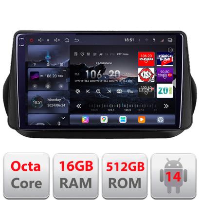 Navigație Android Peugeot Bipper, Citroen Nemo, Fiat Qubo 2008-2017 16+512GB