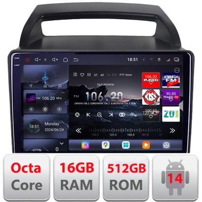 Navigație Android Kia Carnival 2006-2014 QLED 2K GPS 16GB RAM 512GB