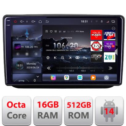 Navigație Android Skoda Fabia 2 2009-2014 QLED 2K, 16GB RAM, 512GB