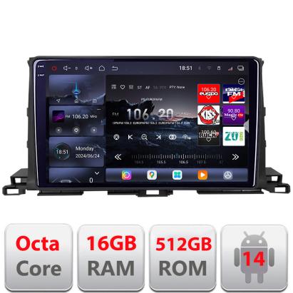 Navigatie Android Toyota Highlander 2013-2018 QLED 2K 16GB RAM 512GB