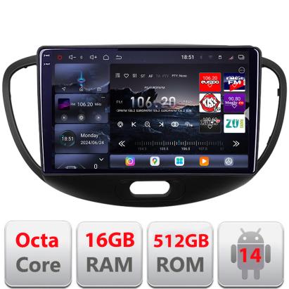 Navigație Android Hyundai i10 2007-2013 QLED 2K GPS 16GB RAM 512GB