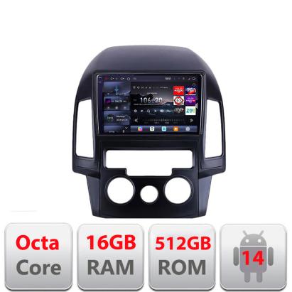 Navigație Hyundai i30 2009-2012 pentru climă manuală, QLED 2K, 16GB RAM