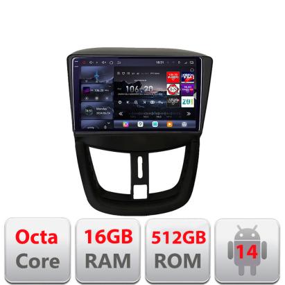 Navigatie Android Peugeot 207 Edotec QLED 2K, 16GB RAM, 512GB