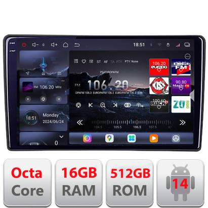 Navigație Android Fiat Tipo 2020+ cu ecran QLED 2K, 16GB RAM și 512GB