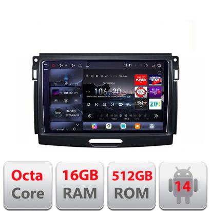 Navigație Ford Ranger 2015-2020 Edotec QLED 2K, 16GB RAM, 512GB, Android
