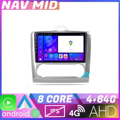 Navigatie Ford Focus 2 automata Android 12, 4GB RAM, 64GB, CarPlay