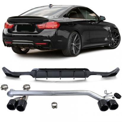 Difuzor spate lucios + țeavă de eșapament aspect sport potrivit pentru BMW F32 F33 F36 425 428 430 Performance AutoTuning