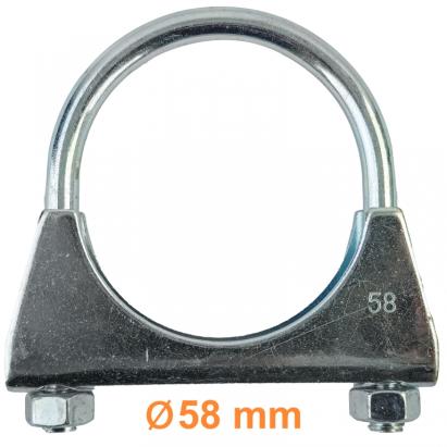 Clemă U pentru țeavă de evacuare universală 2.25" 58mm M8 1 bucată Performance AutoTuning