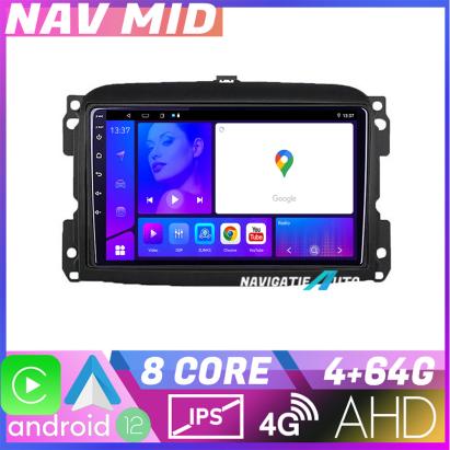 Navigatie dedicata Fiat 500 2015-2021 Android 12, 4GB RAM, 64GB, CarPlay