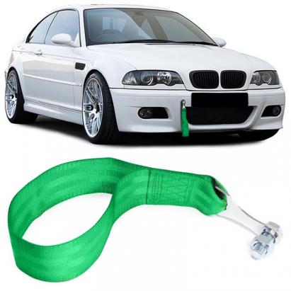 Curea de remorcare pentru curse, realizată din material textil, universală, 26.5cm, verde Performance AutoTuning