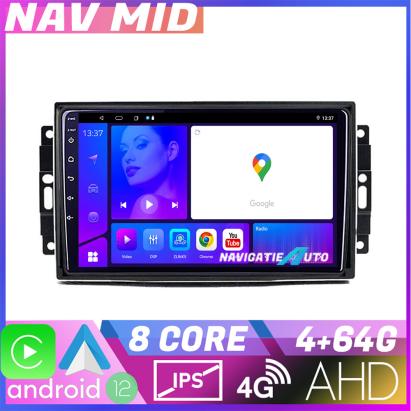 Navigație auto Chrysler Jeep Android 12, 4GB RAM, 64GB, CarPlay, 720P