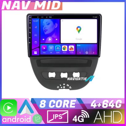 Navigatie Android Citroen C1 Peugeot 107 Toyota Aygo 2005-2014, 4GB+64GB