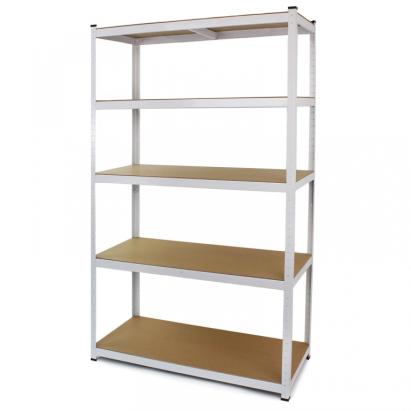 Raft de depozitare fără șuruburi pentru pivniță, atelier, dimensiuni 2000x1200x600mm, metal alb Performance AutoTuning