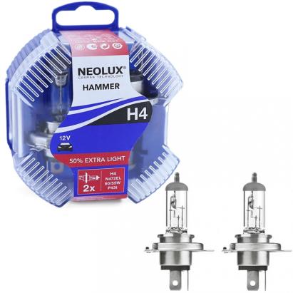 NEOLUX de Osram - Becuri Halogen H4 Extra Light +50% 60/55W 12V 2 bucăți Performance AutoTuning