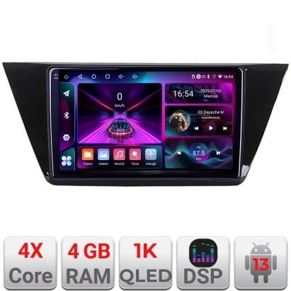 Navigatie Volkswagen Touran 2016- A-3144  4+64 InCell Display 1K Android Waze USB Navigatie Internet Youtube Radio