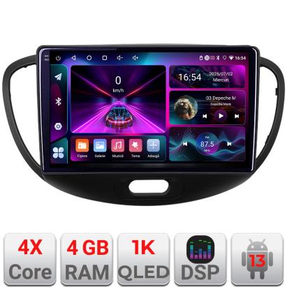 Navigație Android Hyundai i10 2007-2013 cu GPS, 4GB RAM, 64GB și ecran 1K