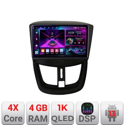 Navigatie Peugeot 207 cu Android 13, 4GB RAM, 64GB si ecran InCell 1K