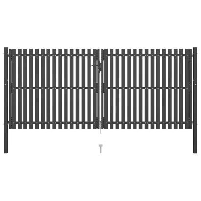 Poartă de gard de grădină, oțel, 400x150 cm, antracit GartenMobel Dekor