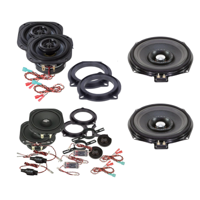 Pachet audio dedicat BMW Seria E/F/G cu difuzoare si subwoofere plug & play
