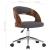 Scaun de birou pivotant, gri, lemn curbat și material textil GartenMobel Dekor