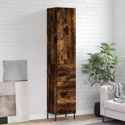 Dulap înalt, stejar fumuriu, 34,5x34x180 cm, lemn prelucrat GartenMobel Dekor