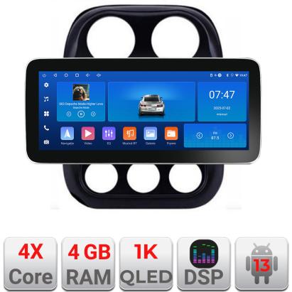 Navigatie Android Jeep Compass 2010-2016, 12.3 inch, 4GB RAM, 64GB