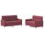 Set canapea cu perne, 2 piese, roșu vin, material textil GartenMobel Dekor