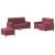 Set canapea cu perne, 3 piese, roșu vin, material textil GartenMobel Dekor