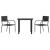 Set mobilier de grădină, 3 piese, negru, poliratan și oțel GartenMobel Dekor