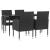 Set mobilier de grădină, 5 piese, negru, poliratan și oțel GartenMobel Dekor