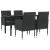 Set mobilier de grădină, 5 piese, negru, poliratan și oțel GartenMobel Dekor