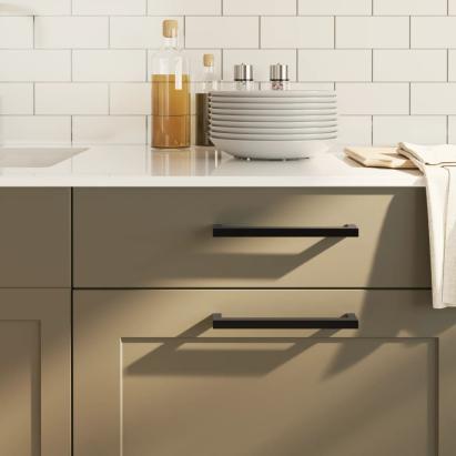 Mânere de dulap, 10 buc., negru, 192 mm, oțel inoxidabil GartenMobel Dekor