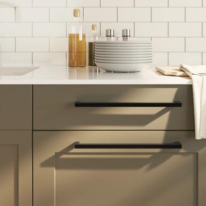 Mânere de dulap, 10 buc., negru, 320 mm, oțel inoxidabil GartenMobel Dekor