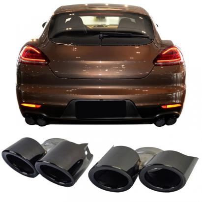 Tăvițe de evacuare duale negre potrivite pentru Porsche Panamera 970.2 228kW Performance AutoTuning