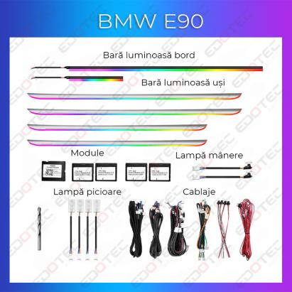 Lumini ambientale BMW Seria 3 E90 trimuri set complet control din telefon sau sistemul original AMB-BM-E90-TRIMMS