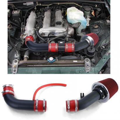 Kit de admisie cu filtru de aer sport roșu-negru, potrivit pentru Mazda MX5 NB FL 98-05 Performance AutoTuning