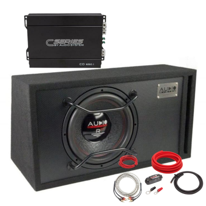 Pachet subwoofer auto pasiv 12 inch cu amplificator monobloc si cablaj OFC