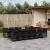 Set mobilier de grădină cu perne, 13 piese, negru, poliratan GartenMobel Dekor