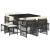Set mobilier de grădină cu perne, 9 piese, negru, poliratan GartenMobel Dekor