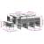 Set mobilier de exterior cu perne, 11 piese, negru, poliratan GartenMobel Dekor
