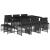 Set mobilier de exterior cu perne, 11 piese, negru, poliratan GartenMobel Dekor